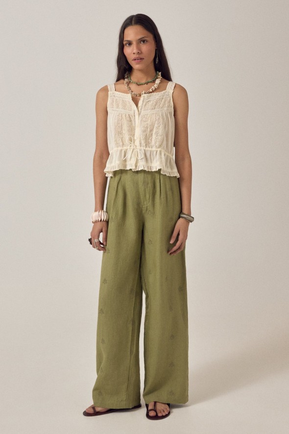 OTTO PANTS LIN TWIST MOSS