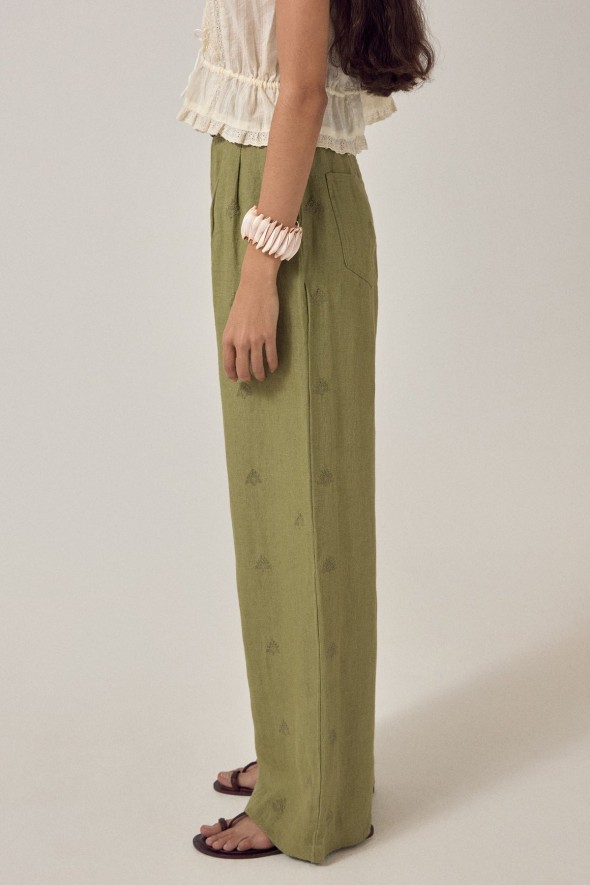 OTTO PANTS LIN TWIST MOSS