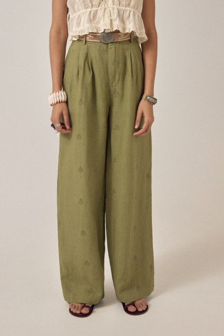 OTTO PANTS LIN TWIST MOSS 2