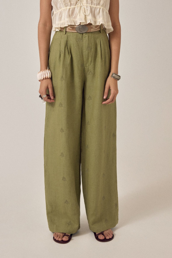 OTTO PANTS LIN TWIST MOSS