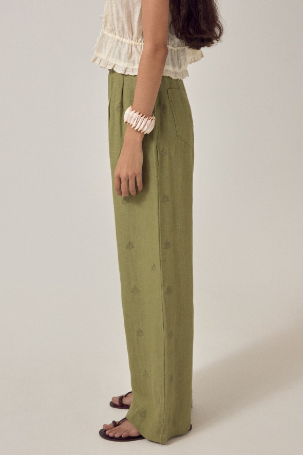 OTTO PANTS LIN TWIST MOSS